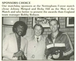 Ricky Hill Receives MOM Award 1985