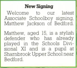 Matt Jackson Signs 1986