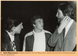 Andy King and Micky Droy with Seb Coe 1987