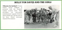 David Oldfield and the Ladies Hockey Team 1987