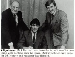 Harford Signs New Three Year Deal 1988