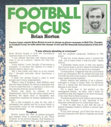 Brian Horton Football Focus 1987