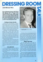  Dressing Room Talk With Michael Weir 1987