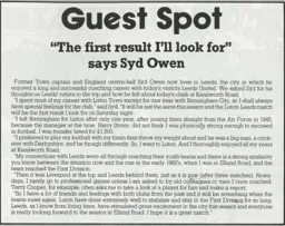 Syd Owen Guest Spot 1990
