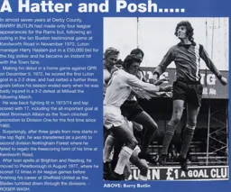 Barry Butlin, A Hatter and a Posh - 96-97 programme feature