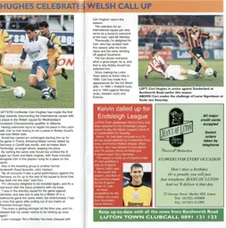 Ceri Hughes gets Wales call up! - 95-96 programme feature