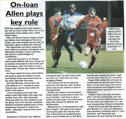 Chris Allen, a key player for Luton - 97:98 programme feature