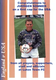 Congratulations on your first USA cap Juergen Sommer - 94:95 programme feature