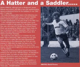 David Preece, A Hatter and a Saddler - 96-97 programme feature