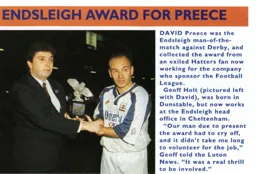 David Preece Man of the Match - 94:95 programme feature