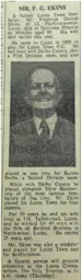 Ekins Luton News Obituary Luton News 1960