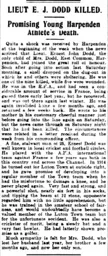 Ernest Dodd Killed Luton News 26th July 1917