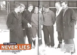 Fred Jardine, Allan McBain, Tom McKechnie and David Pleat checking out the snow at Kenilworth Road February 1965 - 2012:13 Programme Article
