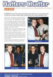 Gary Doherty, Stuart Douglas and Matthew Spring with their awards - 99:00 programme feature