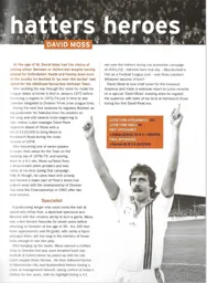 Hatters Heroes David Moss 2013/14 Programme Article