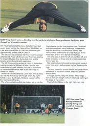 Ian Feuer going through his pre match stretching - 95-96 programme feature
