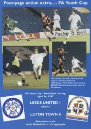 Jimmy Cox featuring the FA Youth Cup action - 96-97 programme feature