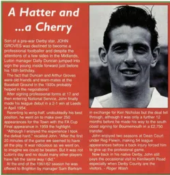 John Groves, a Hatter and a Cherry - 95-96 programme feature