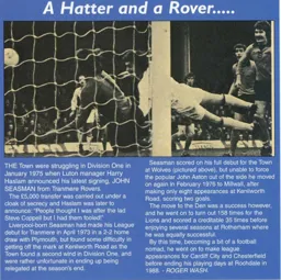John Seasman, A Hatter and a Rover - 95-96 programme feature