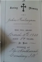 John Finlayson Death 1928