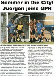Juergen Sommer joins QPR - 95-96 programme feature