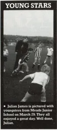 Julian James Visits Meads School 1990