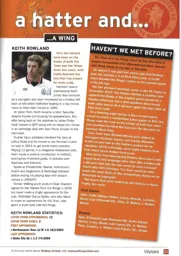 Keith Rowland played for Luton and Welling United 2013/14 Programme Article 