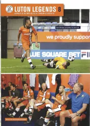 Liam George scoring in a legends match against Aston Villa, also talking tactics with John Faulkner and Lil Fuccilo 2012:13 Programme Article