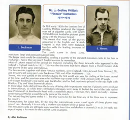 Louis Bookman and Ernie Simms football cards and retrospective - 98:99 programme feature