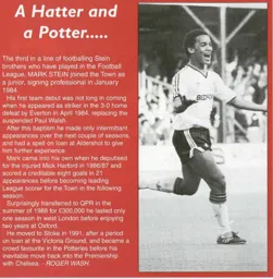 Mark Stein, A Hatter and a Potter - 95-96 programme feature