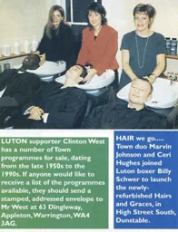 Marvin Johnson, Ceri Hughes and Luton boxer Billy Schwer launch a hairdressers - 95-96 programme feature