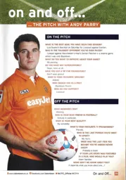 On and off the pitch with Andy Parry 2013/14 Programme Article 