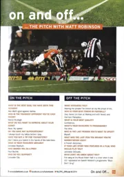 On and off the pitch with Matt Robinson 2013/14 Programme Article 