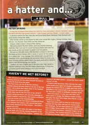 Peter Spiring played for both Luton and Hereford United 2013/14 Programme Article