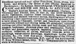 Notice of Ernest Lomax's House Auction