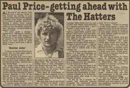 Paul Price Getting Ahead With The Hatters 1979/80