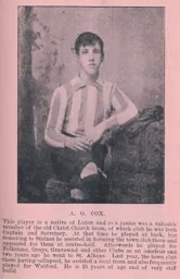 Arthur Cox Luton News Football Handbook Entry