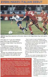 Sean Evers makes his debut - 95-96 programme feature