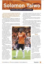 Solomon Taiwo Interview 2013/14 Programme Article 