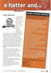 Terry Branston played for Luton and Lincoln City 2013/14 Programme Article 