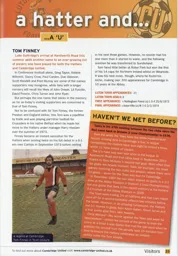 Tom Finney played for both Luton and Cambridge (programme 2013/14)