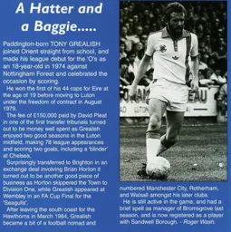Tony Grealish, A Hatter and a Baggie - 95-96 programme feature