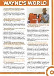 Wayne Thomas "Wayne's World" 2012:13 Programme Article