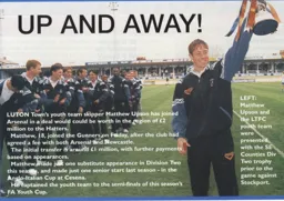 Youth Team sensation Matthew Upson joins Arsenal. - 96-97 programme feature