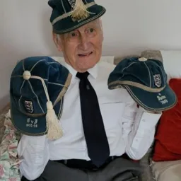 Ron Baynham and his England Caps