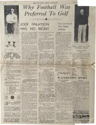 Jock Finlayson Beds And Herts Evening Telegraph Article 1939