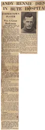 Andy Rennie Death Article 1938