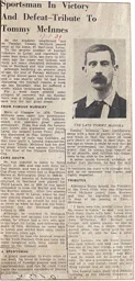 Tommy McInnes Tribute Jan 1939