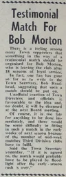 Bob Morton Testimonial Article May 1964